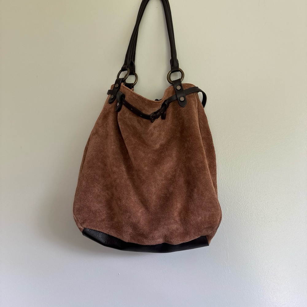Maurizio Taiuti Women's Suede Hobo Bag Italian Craftsmanship Boho Classic Brown